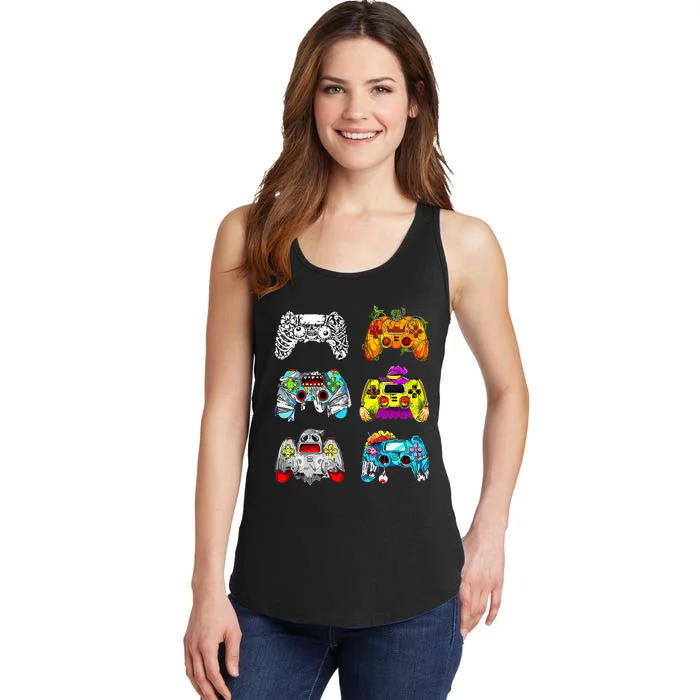 Skeleton Zombie Gaming Controllers Halloween Gamer Ladies Essential Tank