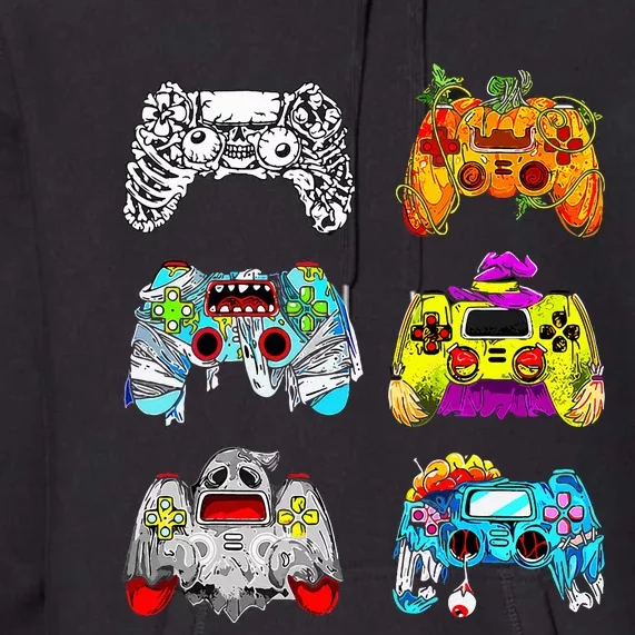 Skeleton Zombie Gaming Controllers Halloween Gamer Premium Hoodie