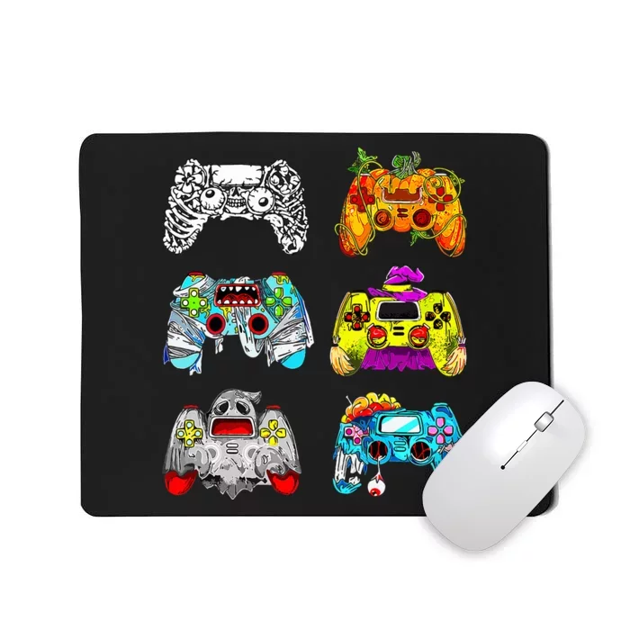 Skeleton Zombie Gaming Controllers Halloween Gamer Mousepad