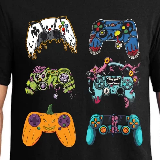 Skeleton Zombie Gaming Controllers Halloween For Gamer Boy Pajama Set