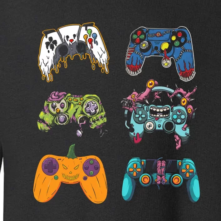 Skeleton Zombie Gaming Controllers Halloween For Gamer Boy Toddler Sweatshirt