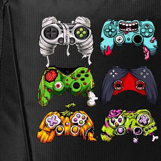 Skeleton Zombie Gaming Controllers Halloween Gamer City Backpack