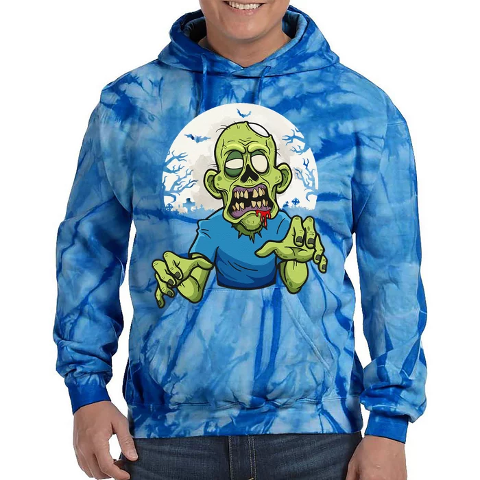 Scary Zombie Halloween Face Zombie Tie Dye Hoodie