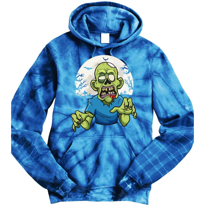 Scary Zombie Halloween Face Zombie Tie Dye Hoodie