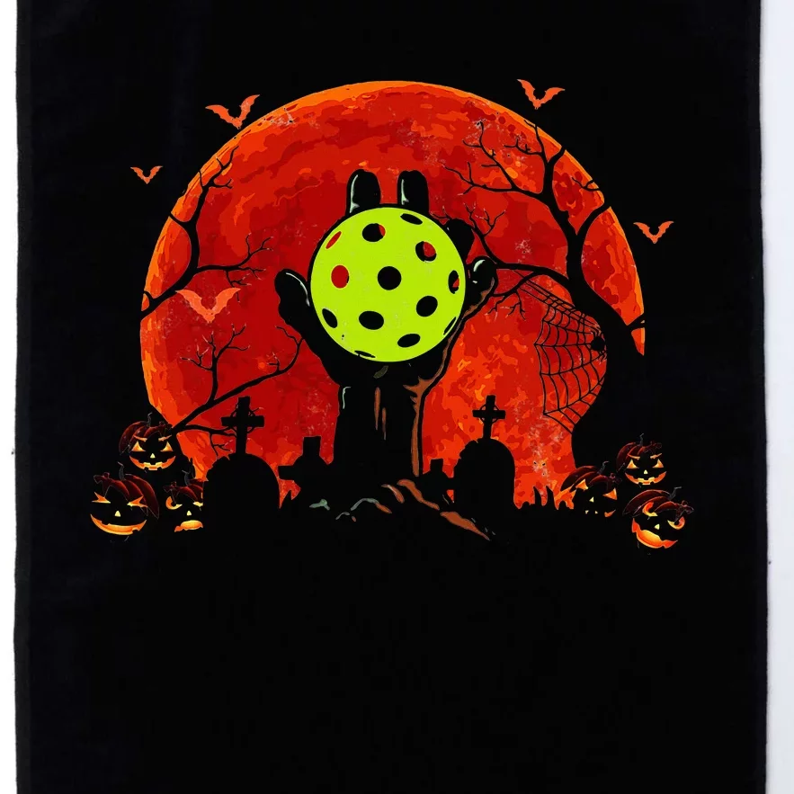 Spooky Zombie Hand with Pickleball for Halloween Platinum Collection Golf Towel