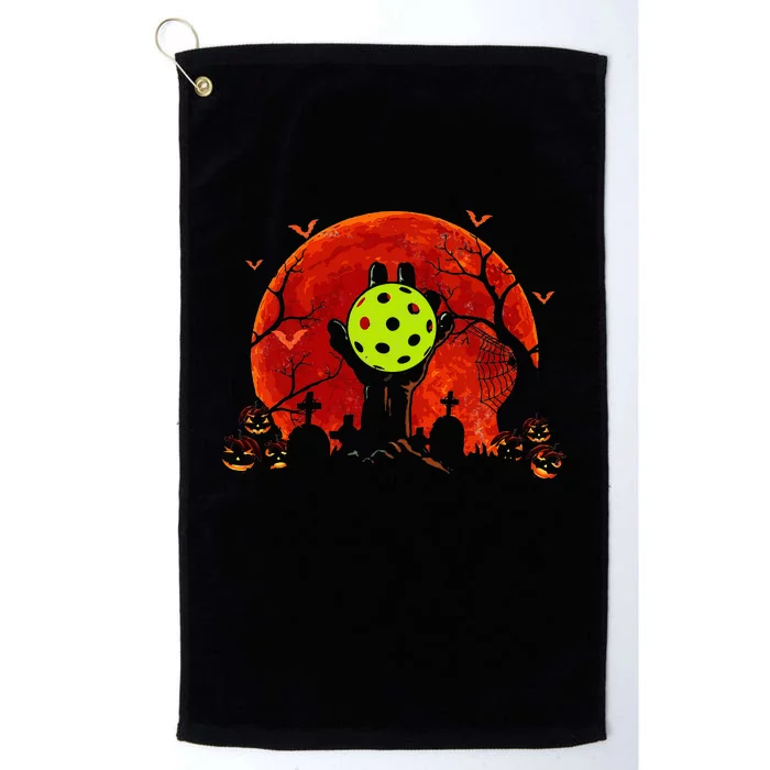 Spooky Zombie Hand with Pickleball for Halloween Platinum Collection Golf Towel