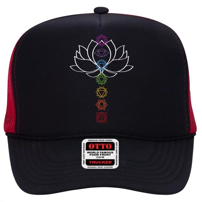 Spiritual Zen Lotus Flower Chakras Aligned Yoga Lover Gift High Crown Mesh Trucker Hat