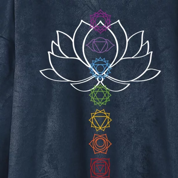 Spiritual Zen Lotus Flower Chakras Aligned Yoga Lover Gift Hooded Wearable Blanket