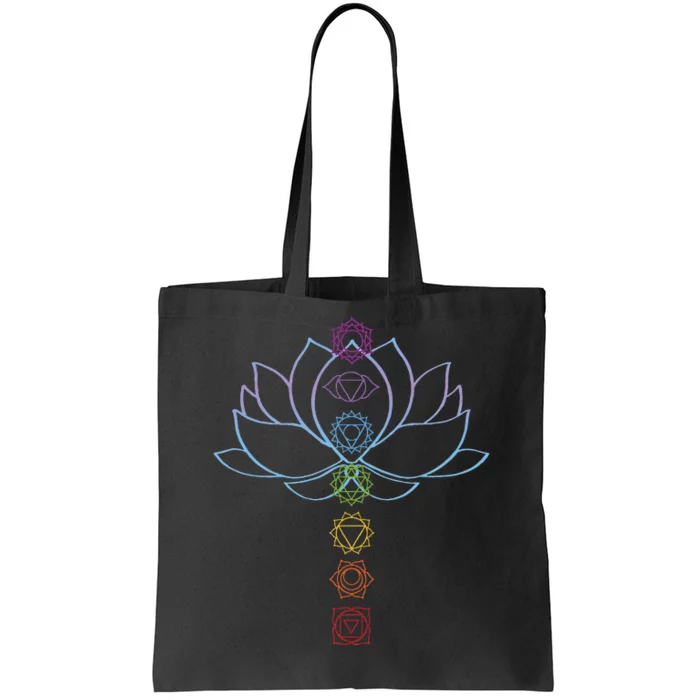 Spiritual Zen Lotus Flower Chakras Aligned Yoga Lover Tote Bag