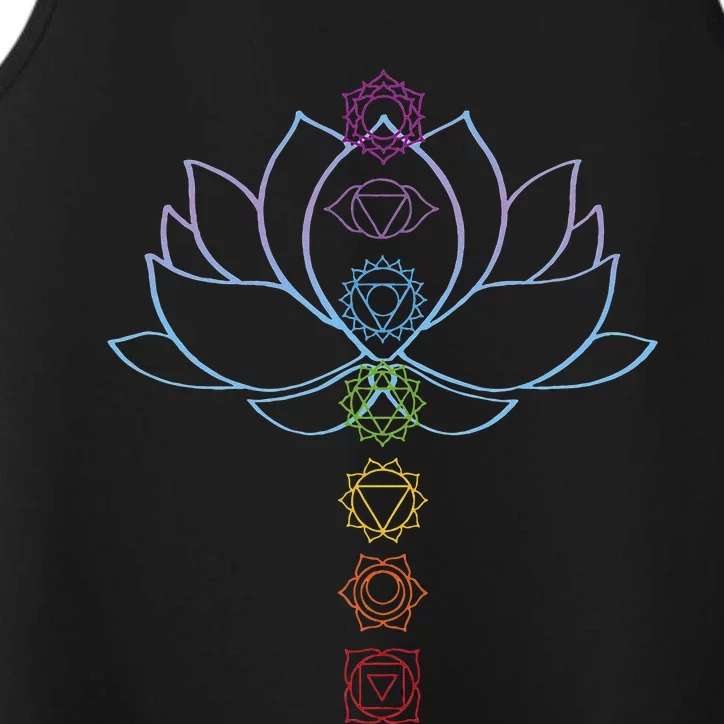 Spiritual Zen Lotus Flower Chakras Aligned Yoga Lover Performance Tank