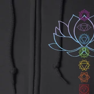 Spiritual Zen Lotus Flower Chakras Aligned Yoga Lover Full Zip Hoodie