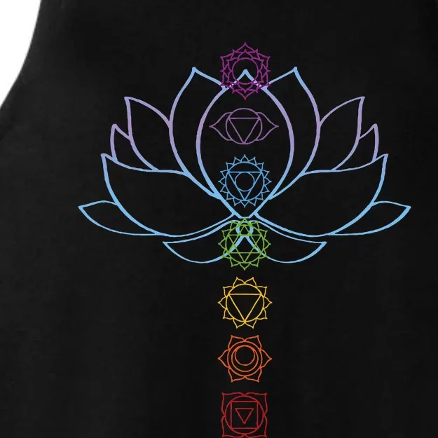 Spiritual Zen Lotus Flower Chakras Aligned Yoga Ladies Tri-Blend Wicking Tank