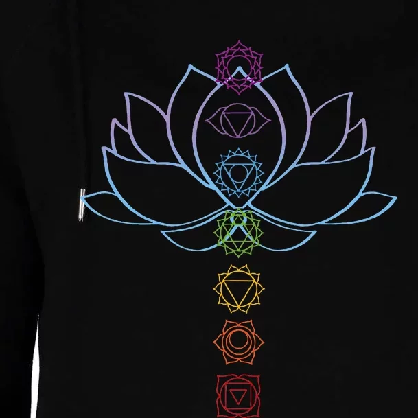 Spiritual Zen Lotus Flower Chakras Aligned Yoga Womens Funnel Neck Pullover Hood