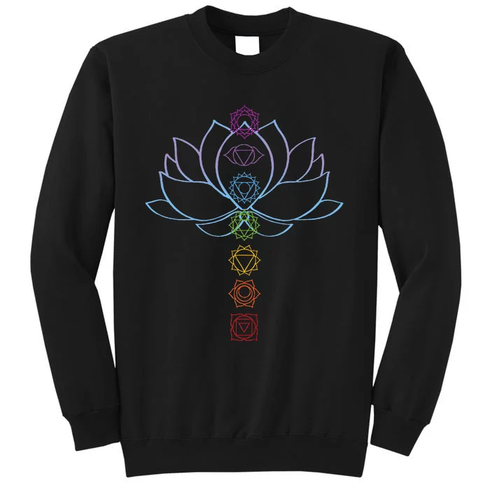 Spiritual Zen Lotus Flower Chakras Aligned Yoga Tall Sweatshirt