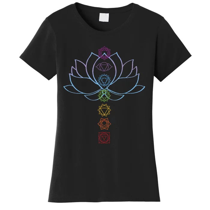 Spiritual Zen Lotus Flower Chakras Aligned Yoga Women's T-Shirt