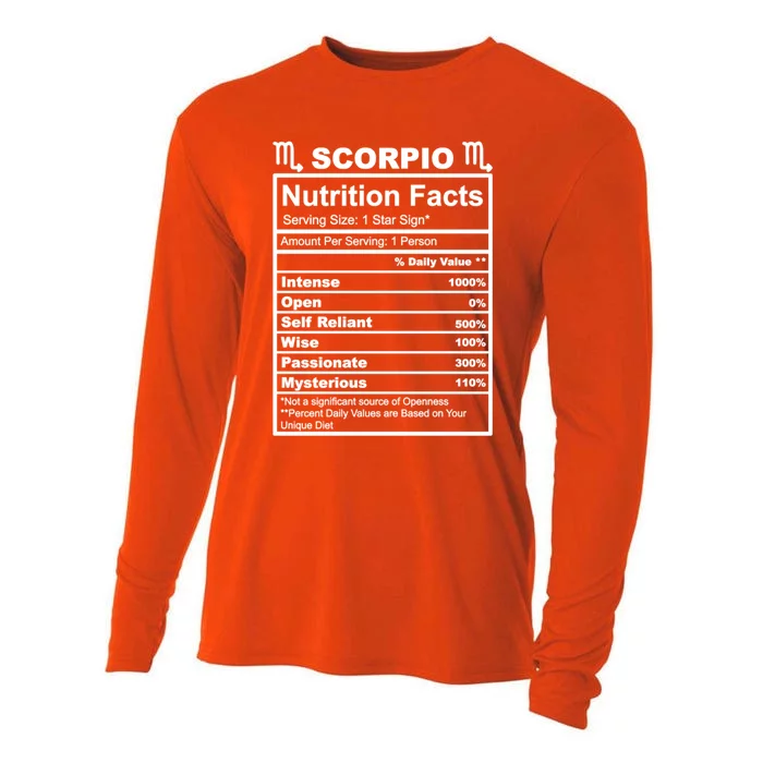 Scorpio Zodiac Nutrition Facts Gift Cooling Performance Long Sleeve Crew