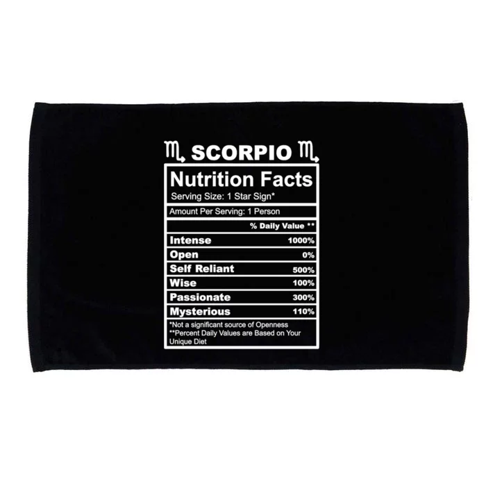 Scorpio Zodiac Nutrition Facts Gift Microfiber Hand Towel