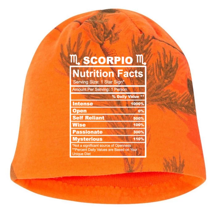 Scorpio Zodiac Nutrition Facts Gift Kati - Camo Knit Beanie