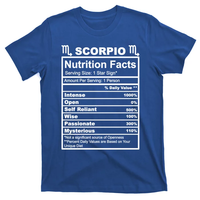 Scorpio Zodiac Nutrition Facts Gift T-Shirt