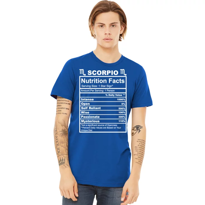 Scorpio Zodiac Nutrition Facts Gift Premium T-Shirt