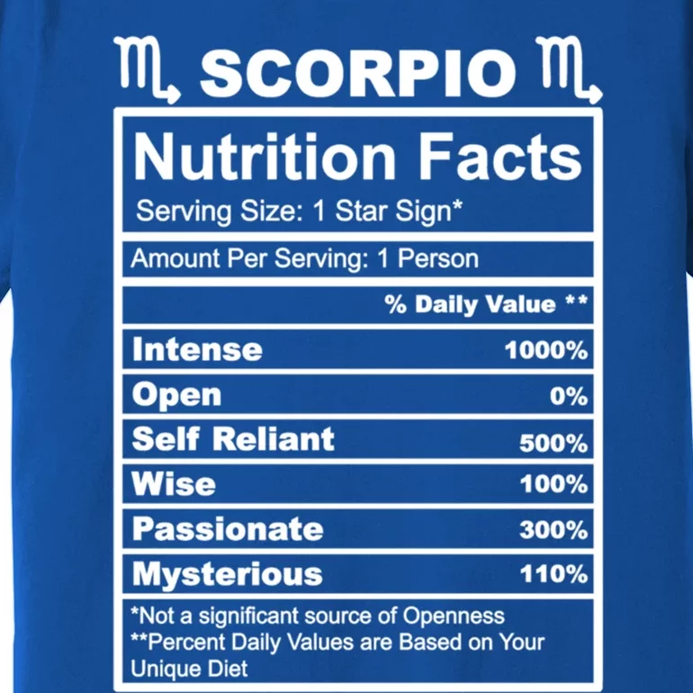 Scorpio Zodiac Nutrition Facts Gift Premium T-Shirt