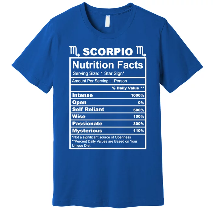 Scorpio Zodiac Nutrition Facts Gift Premium T-Shirt