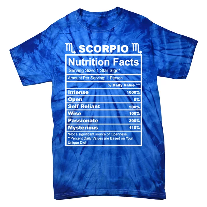 Scorpio Zodiac Nutrition Facts Gift Tie-Dye T-Shirt