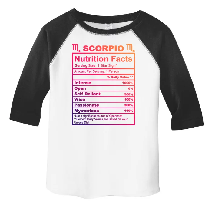 Scorpio Zodiac Nutrition Facts Gift Toddler Fine Jersey T-Shirt