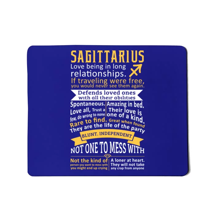 Sagittarius Zodiac Personality Quotes Gift Mousepad