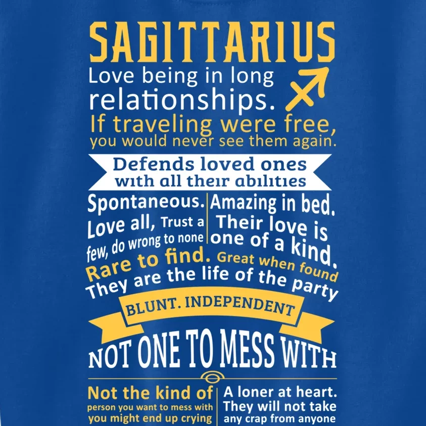 Sagittarius Zodiac Personality Quotes Gift Kids Sweatshirt