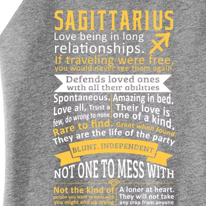 Sagittarius Zodiac Personality Quotes Gift Women’s Perfect Tri Rocker Tank