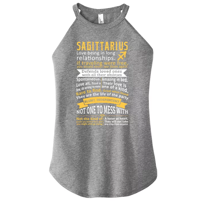 Sagittarius Zodiac Personality Quotes Gift Women’s Perfect Tri Rocker Tank