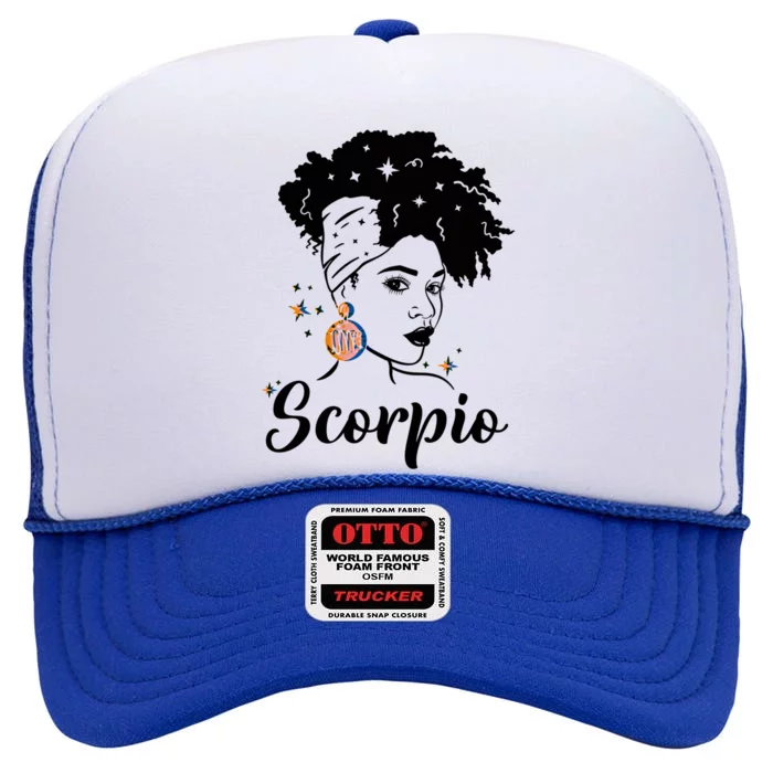 Scorpio Zodiac Pride Queens Are Born Birthday Gift High Crown Mesh Trucker Hat