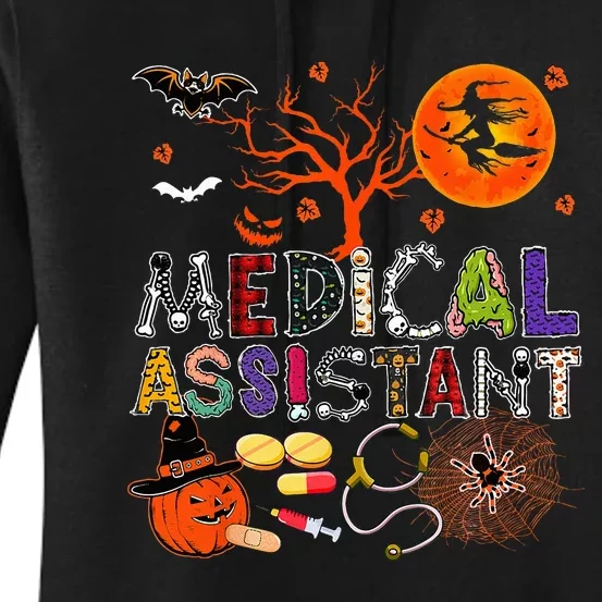 Spooky Zombie Pumpkin Costume for Medical Assistants Women's Pullover Hoodie