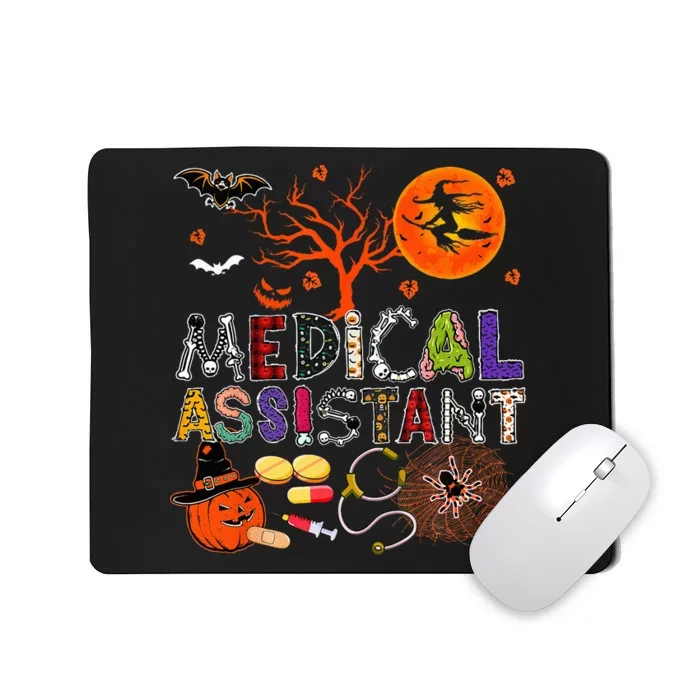 Spooky Zombie Pumpkin Costume for Medical Assistants Mousepad