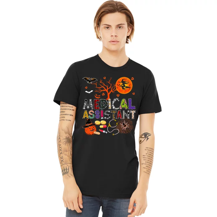 Spooky Zombie Pumpkin Costume for Medical Assistants Premium T-Shirt