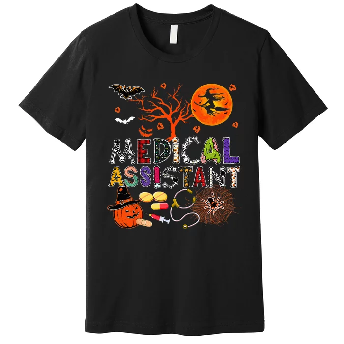 Spooky Zombie Pumpkin Costume for Medical Assistants Premium T-Shirt