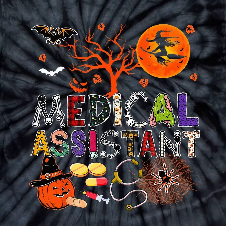 Spooky Zombie Pumpkin Costume for Medical Assistants Tie-Dye T-Shirt