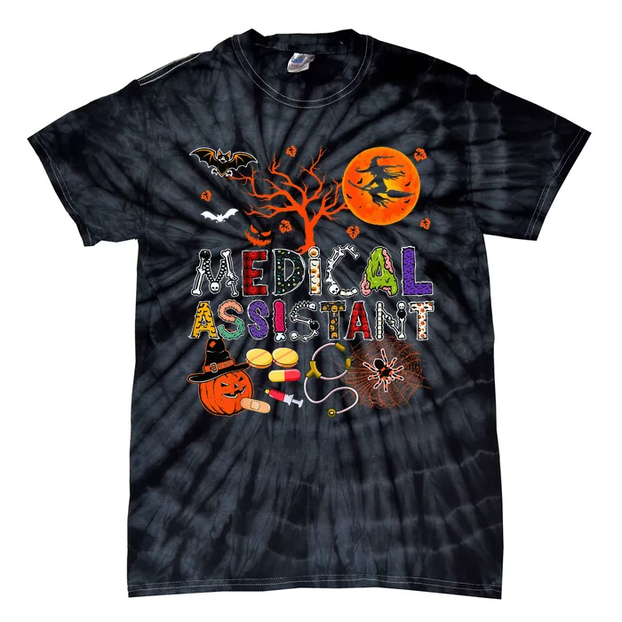 Spooky Zombie Pumpkin Costume for Medical Assistants Tie-Dye T-Shirt