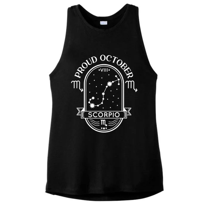 Scorpio Zodiac: Proud October Scorpio Gift Ladies Tri-Blend Wicking Tank