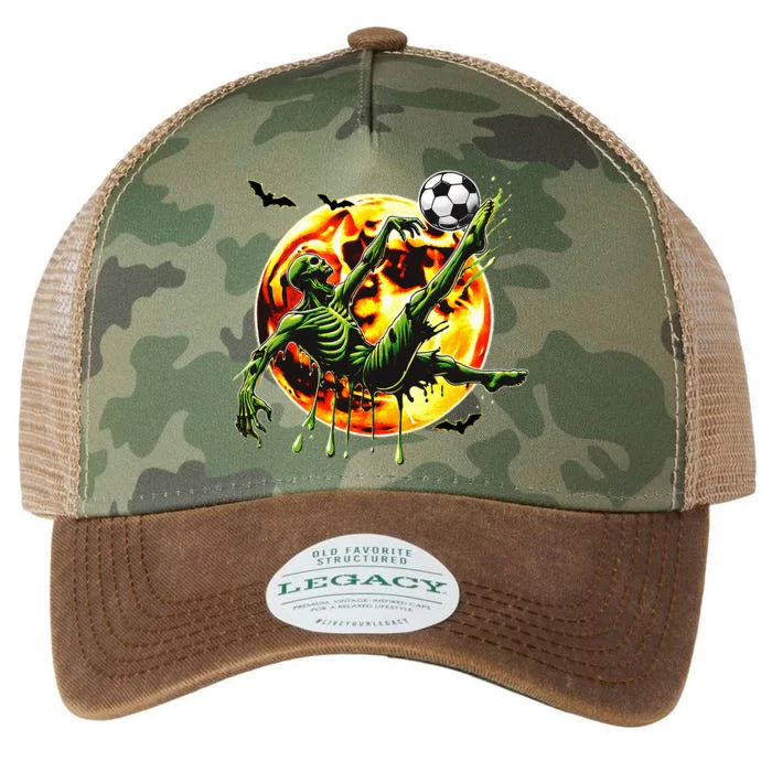 Spooky Zombie Playing Soccer Halloween Costume Legacy Tie Dye Trucker Hat