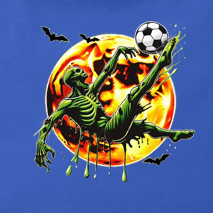 Spooky Zombie Playing Soccer Halloween Costume Zip Tote Bag