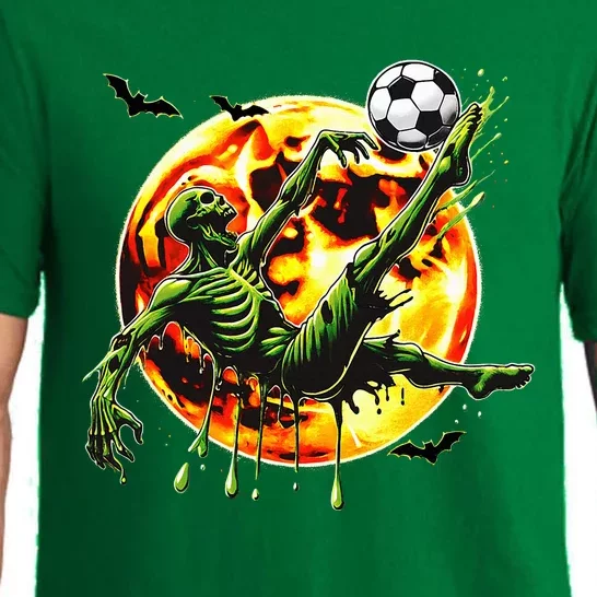 Spooky Zombie Playing Soccer Halloween Costume Pajama Set