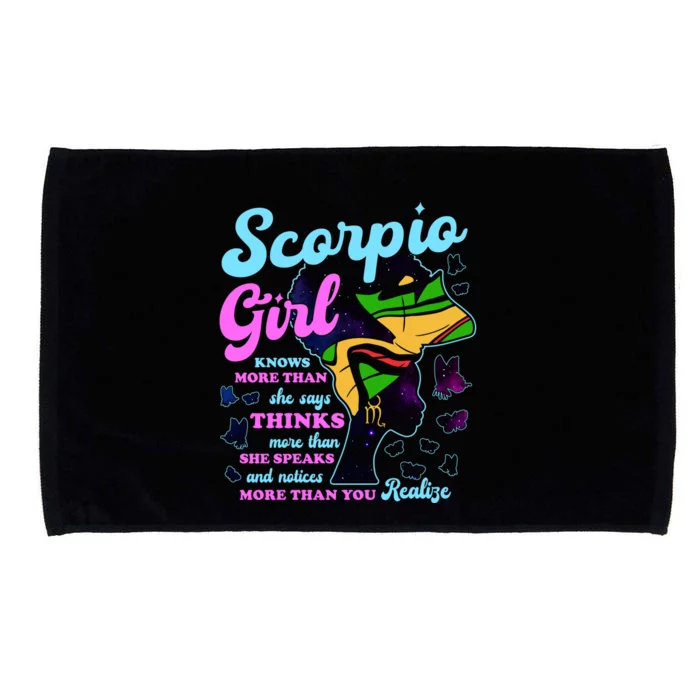 Scorpio Zodiac Proud Melanin Gift Microfiber Hand Towel