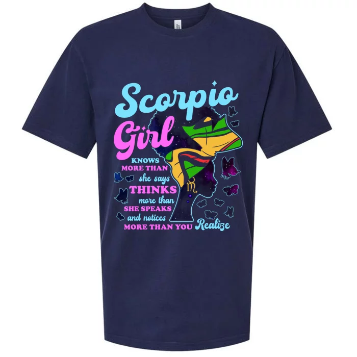 Scorpio Zodiac Proud Melanin Gift Sueded Cloud Jersey T-Shirt