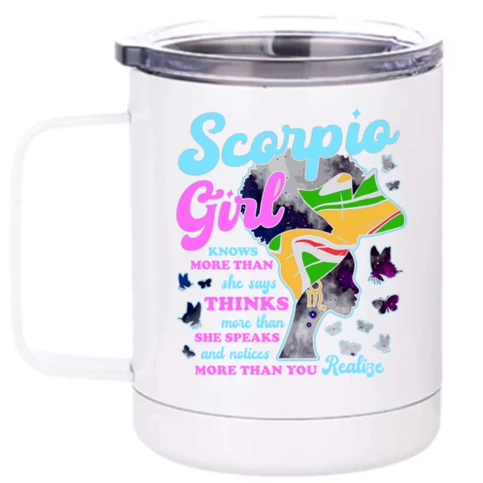 Scorpio Zodiac Proud Melanin Gift Front & Back 12oz Stainless Steel Tumbler Cup