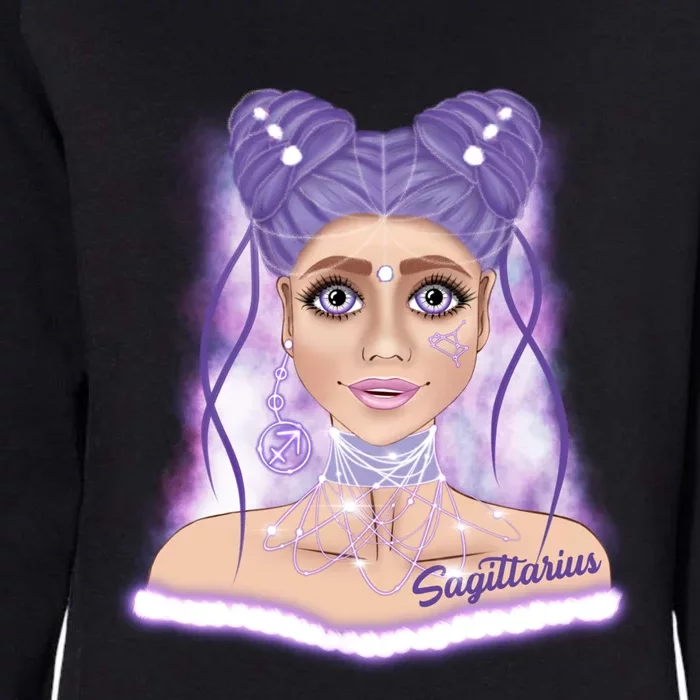 Sagittarius Zodiac Sign Purple Galaxy Nebula Gift Womens California Wash Sweatshirt