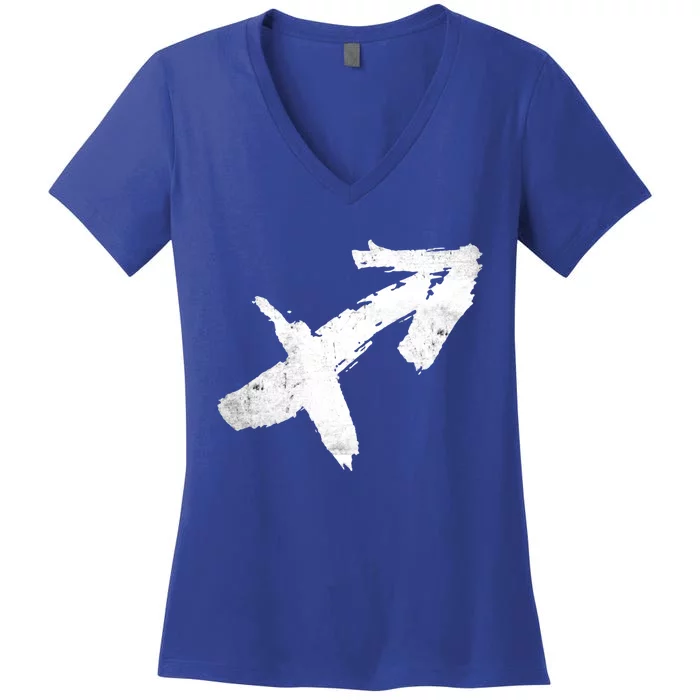 Sagittarius Zodiac Sign Astrologists Astronomer Horoscope Gift Women's V-Neck T-Shirt