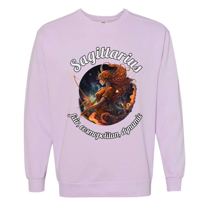 Sagittarius Zodiac Sign Astronomy Gift Garment-Dyed Sweatshirt