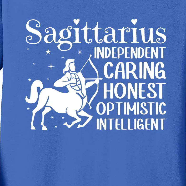 Sagittarius Zodiac Sign Astrology Horoscope Sagittarius Great Gift Kids Long Sleeve Shirt